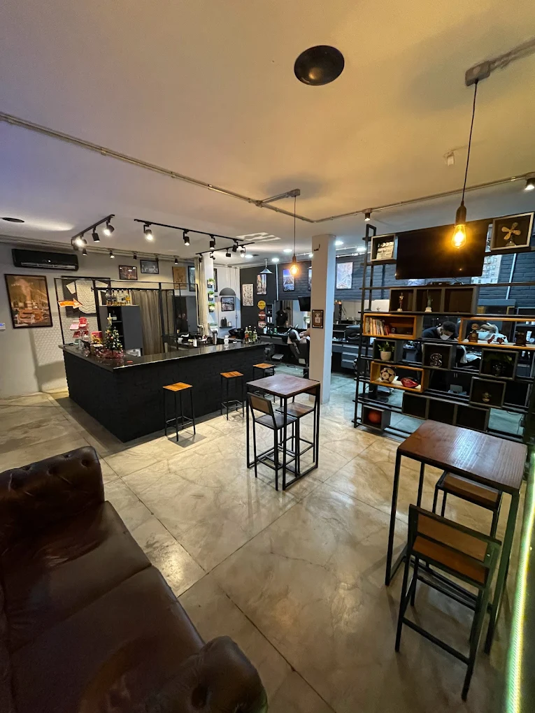 Visão dentro da barbearia